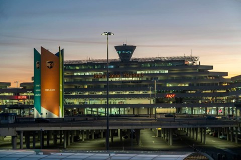 Terminal 1 Cologne-Bonn Airport, railway station, Cologne, North Rhine-Westphalia, Germany, Europe
