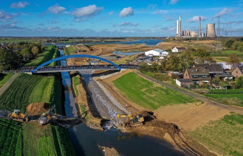 Dinslaken, Voerde, North Rhine-Westphalia, Germany, Inauguration of the new Emscher estuary into