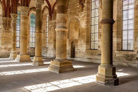 Lords' Refectory Interior, Maulbronn Monastery, Maulbronn, Baden-Württemberg, Germany, Europe
