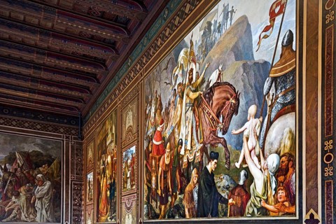 Henry III's return from Italy in 1047 by Hermann Wislicenus, mural in the Kaisersaal Goslar, Lower