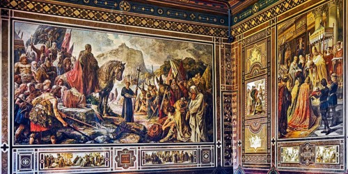 Cycle of wall paintings in the Kaisersaal Goslar in the spirit of Borussian historiography by
