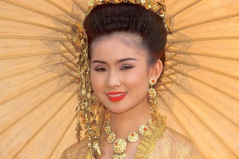 Thai girl, close-up, Flower festival, Chiang Mai, Thailand, Asia