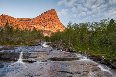 Mountains at the Efjord, near Narvik, Tysfjord, Ofoten, Nordland, Norway, Europe