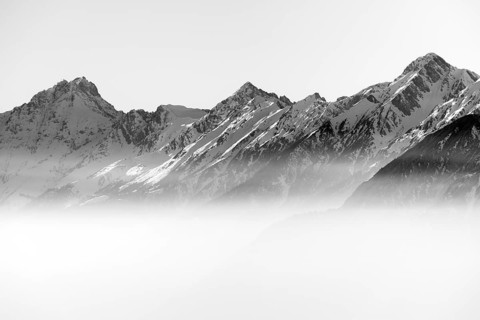 Nordkette above Innsbruck in winter, Karwendel mountains, Tyrol, Austria, Europe