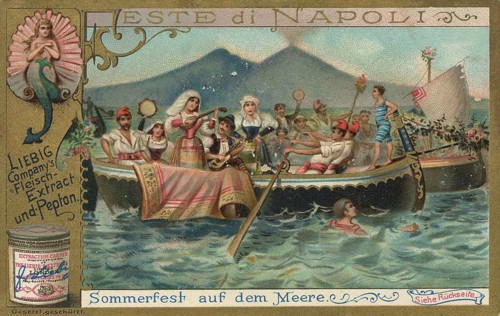 Picture series Feste di Napoli, summer festival on the sea, Naples, Italy, Liebig picture,