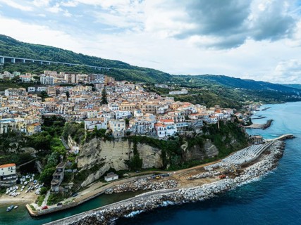 Pizzo from a drone, Calabria, Italy, Europe