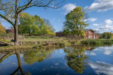 Othenstorf Estate with pond and historic pigsty, built around 1900, Othenstorf,