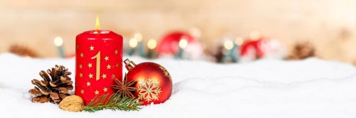 First 1st Advent with candle Christmas decoration Christmas decoration banner Christmas card for