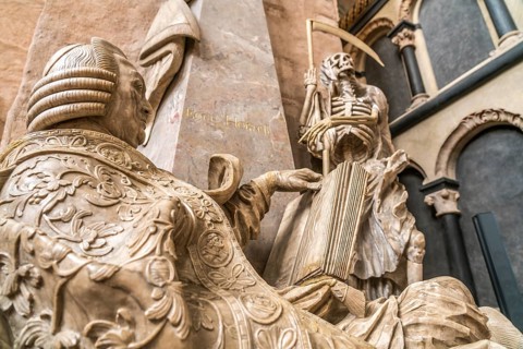 Tomb of Johann Philipp von Walderdorf in the interior of St Peter's Cathedral, UNESCO World
