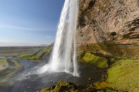 Seljalandsfoss, most popular waterfall, located in southern iceland