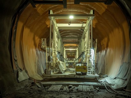 Rear section of the Wilma double-shield tunnel boring machine in the H53 construction lot, Brenner