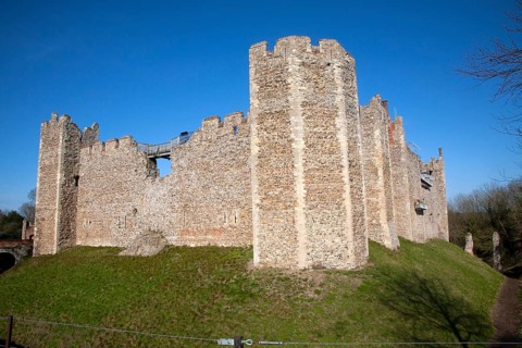 The curtain wall and ramparts of Framlingham castle, Suffolk, England, United Kingdom, Europe
