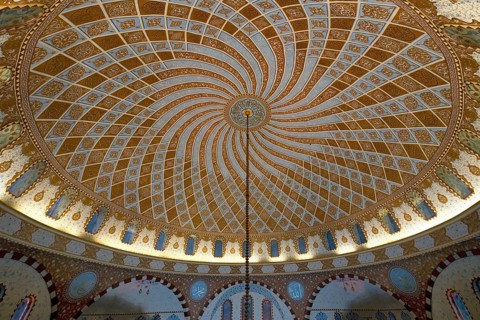 Uzungol mosque, Prayer room and cupola, Trabzon, Turkey, Asia