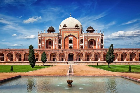 Humayun's Tomb. Delhi, India. UNESCO World Heritage Site. Frontal View