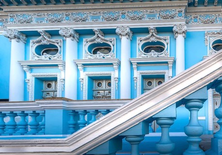 Scenic colorful colonial Merida streets in Mexico, Yucatan