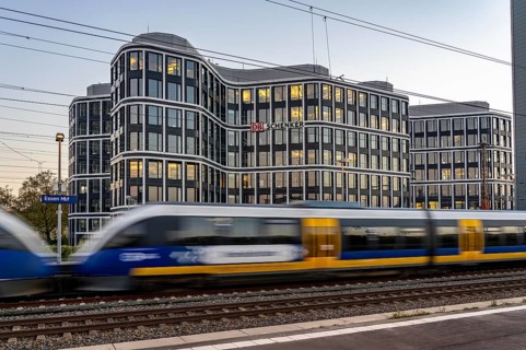 The headquarters of the logistics service provider DB Schenker AG, on Kruppstrasse, at the main