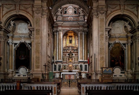 Interior view, chancel, Loreto Church, Igreja do Loreto, Lisbon, Portugal, Europe