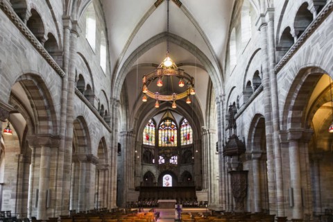 Interior, Basel Minster, Basel, Canton of Basel-Stadt, Switzerland, Europe