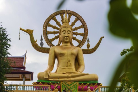 Sitting Buddha at Wat Phra Yai, Buddhist Temple, Big Buddha Temple, religion, Buddhism, figure,