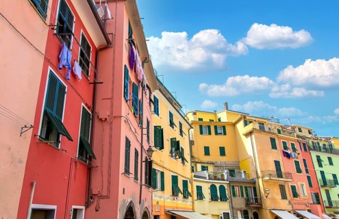 Italy, Beautiful colorful Vernazza streets in Cinque Terre, Europe