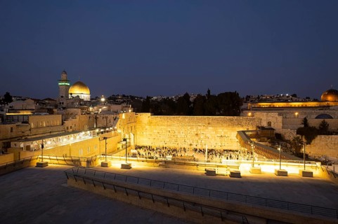 Israel, Sacred Western Wall Kotel in Jerusalem Old City known as Wailing Wall and Al Buraq Wall,