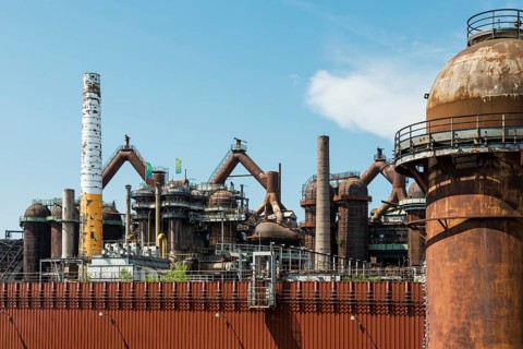 Former steelworks, Völklingen Ironworks, UNESCO World Heritage Site, Völklingen, Saarland, Germany,
