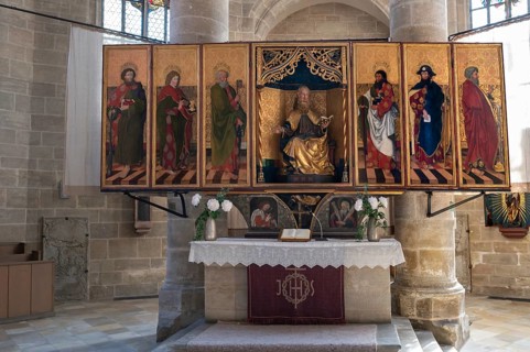St Andrew's altar, probably by Michael Wohgemut, dating from around 1500, in St Andrew's Church,