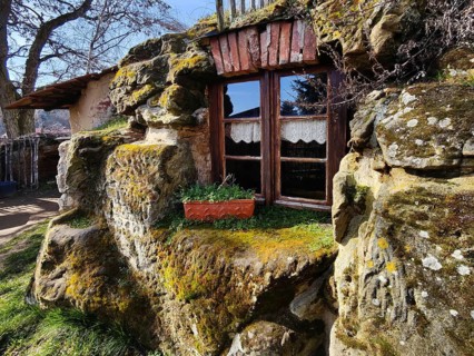 Cave flats in Langenstein, district of Halberstadt, Harz county, Saxony-Anhalt, Germany, Europe