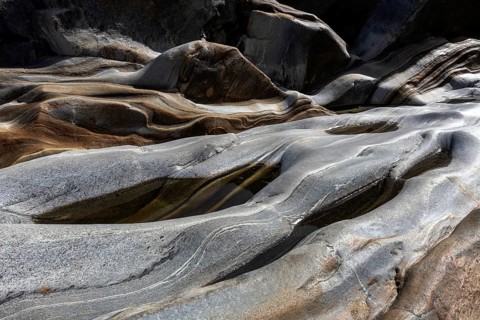 Rocks, rock structures, Verzasca River, near Lavertezzo, Verzasca Valley, Valle Verzasca, Canton