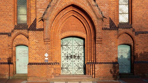 View of the entrance area of a church, Aller Leine Valley, Wittlohe, Kirchlinteln, Verden, Lower