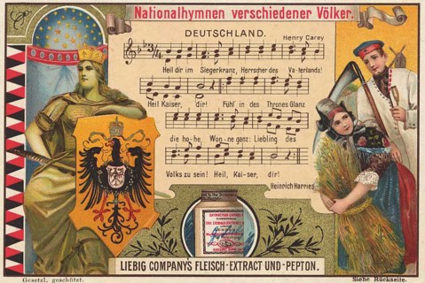 Picture series National anthems of various nations, Germany, Liebig picture, digitally restored