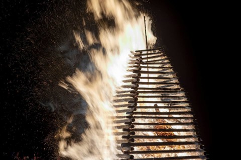 Funkenfeuer, near Reichenbach, Allgäu, Bavaria, Germany, Europe