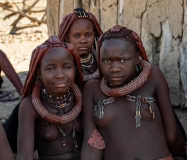 Young traditional Himba woman, near Opuwo, Kaokoveld, Kunene, Namibia, Africa