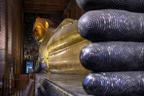 Reclining Buddha in Wat Pho, Temple of the Reclining Buddha, Bangkok, Thailand, Asia