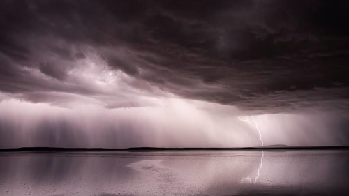 Thunderstorm, Salar de Uyuni, Uyuni, Bolivia, South America