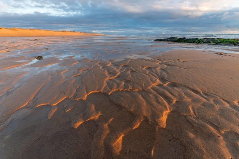 Atlantic Ocean beach at sunset. Les Sables d'Olonne, Vende, France, Europe