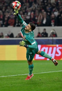 Goalkeeper Fabian Bredlow VfB Stuttgart (01) Parade Brilliant save Champions League action,