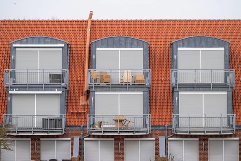 The East Frisian North Sea island of Juist in winter, holiday flats, empty, low season, Lower
