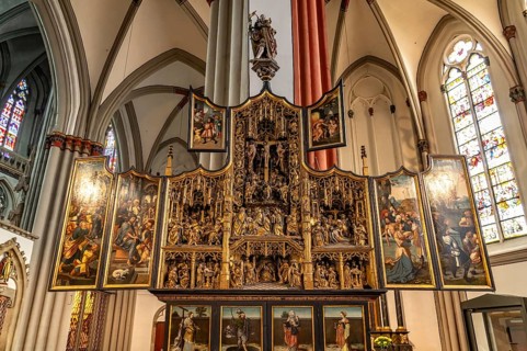 Martyr altar in the interior of the Catholic church of St Viktor in Xanten, Lower Rhine, North