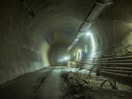 Tunnel section, construction lot H53 in the Brenner Base Tunnel, Tyrol, Austria, Europe
