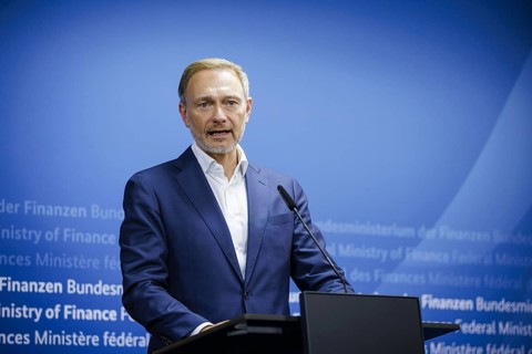 Christian Lindner (FDP), Federal Minister of Finance, gives a press statement at the Ministry of