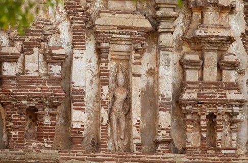 Close-up, Thuparama Image House in the ruined city of Polonnaruwa, Central Province, Sri Lanka,