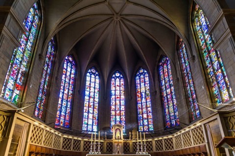 Interior view, Notre-Dame de Luxembourg Cathedral, Luxembourg City, Luxembourg, Luxembourg, Europe
