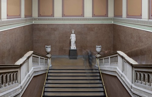 Staircase, architect Robert Smirke, British Museum, London, England, Great Britain