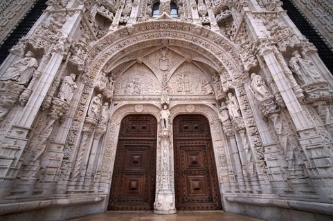 South portal, tympanum, Hieronymite monastery Mosteiro dos Jerónimos, also known as Mosteiro de