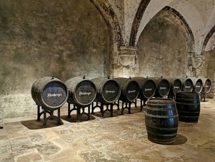 Wine cellar in Eberbach Abbey, Erbach Abbey, former Cistercian abbey near Eltville am Rhein, Hesse,
