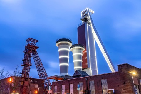 Shaft of the former Schlägel & Eisen coal mine, shaft 3/4/7, Herten, North Rhine-Westphalia,