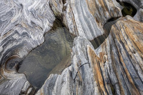 Rocks, rock structures, Verzasca River, near Lavertezzo, Verzasca Valley, Valle Verzasca, Canton