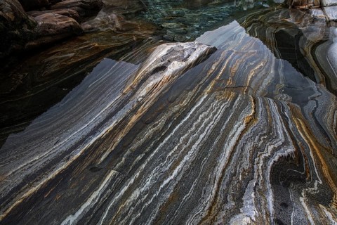 Rocks, rock structures, clear water, Verzasca River, near Lavertezzo, Verzasca Valley, Valle
