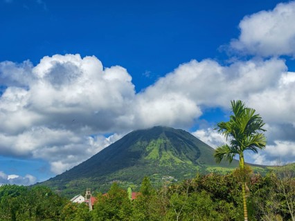 Landscape with Lokon volcano, Tomohon, Manado, Sulawesi